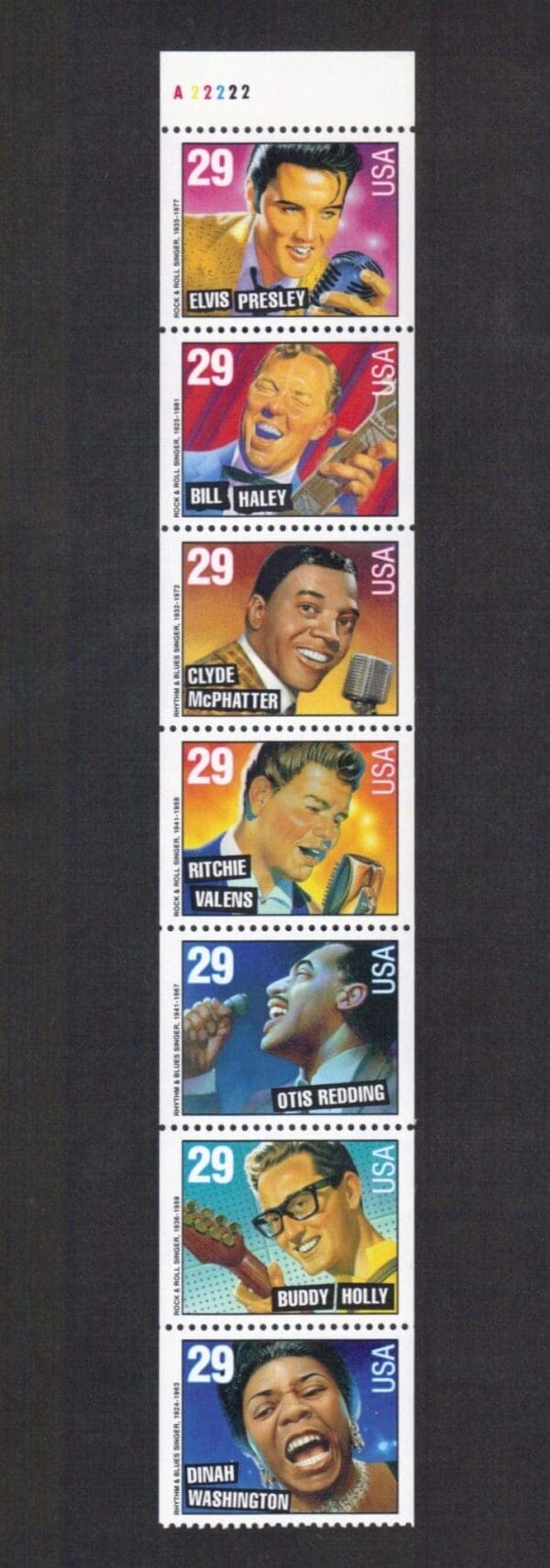 Scott# 2737a "LEGENDS OF MUSIC" BOOKLET PANE (8) WITH PLATE#, MNH