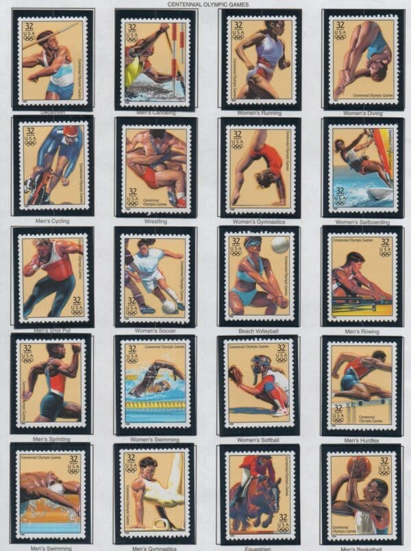 Scott# 3068 ATLANTA OLYMPIC GAMES SINGLES SET (20) MNH