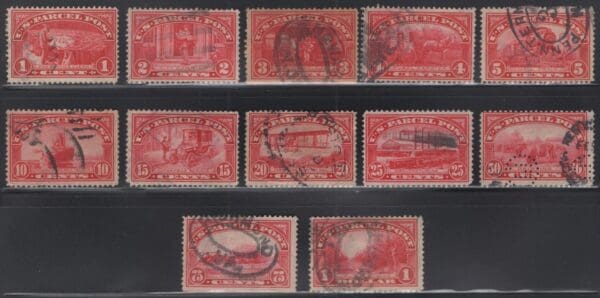 Scott#s Q1-Q12 "PARCEL POST STAMPS" COMPLETE SET, USED