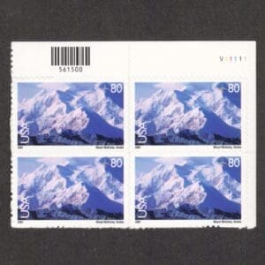 Scott# C137 "MOUNT McKINLEY-ALASKA" AIRMAIL PLATE BLOCK (4) MNH