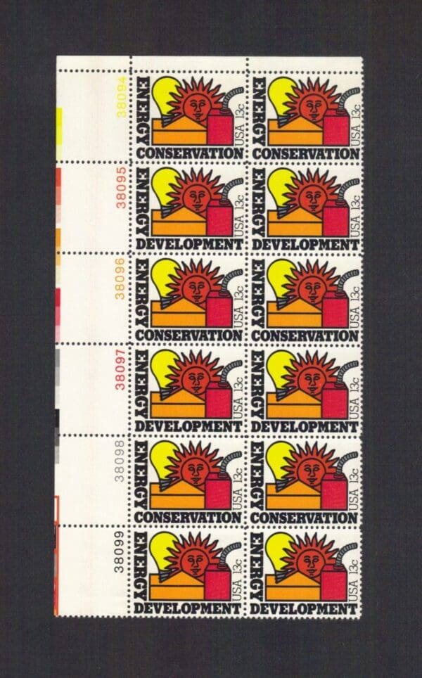 Scott# 1723-24 "ENERGY CONSERVATION" PLATE BLOCK (12) MNH