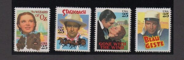 Scott# 2445-48 "CLASSIC FILM STARS" SINGLES SET (4) MNH