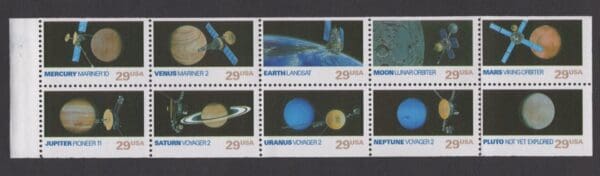 Scott# 2568-77 "SPACE EXPLORATION" MNH UNFOLDED BKLET PANE(10)+PLATE#