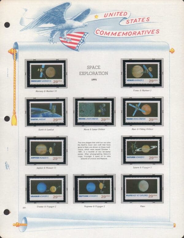 Scott# 2568-77 "SPACE EXPLORATION" BOOKLET PANE SINGLES (10) MNH