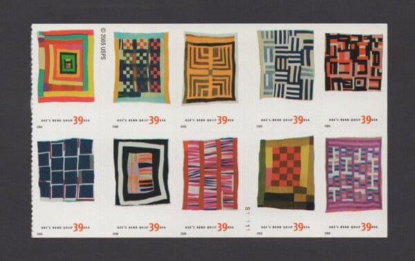 Scott# 4089-98 "QUILTS of GEE'S BEND" BOOKLET PANE BLOCK (10) MNH