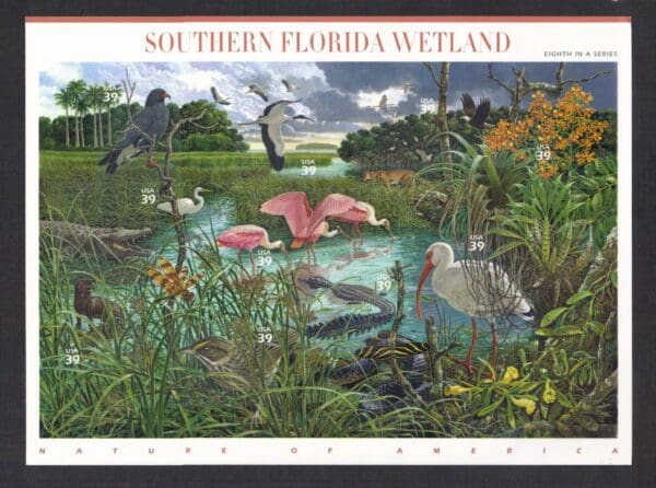 Scott# 4099 "SOUTHERN FLORIDA WETLAND" #8 of the NATURE SERIES, MNH