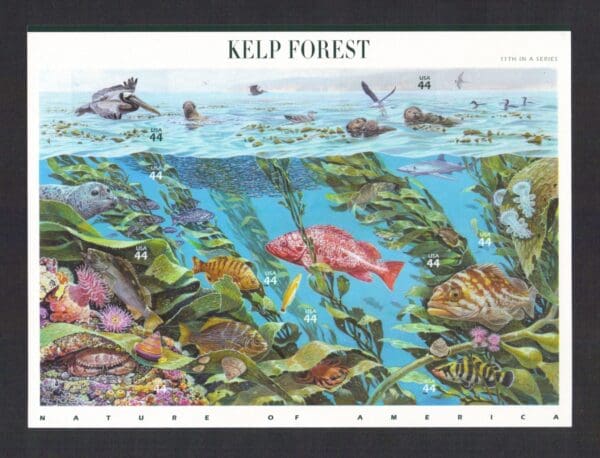 Scott# 4423 "KELP FOREST" #11 NATURE of AMERICA SERIES S/A SHEET, MNH