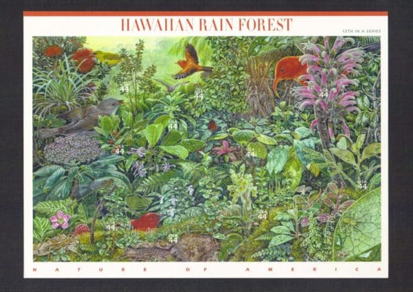 Scott# 4474 "HAWAIIAN RAIN FOREST" NATURE of AMERICA SHEET, MNH