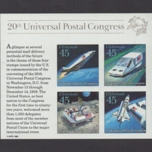 Scott# C126 "FUTURE MAIL TRANSPORTATION" SOUVENIR SHEET, MNH
