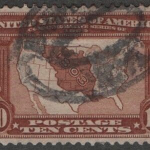 Scott# 327 "LOUISIANA PURCHASE-MAP" USED, BOSTON DBL OVAL CANCEL