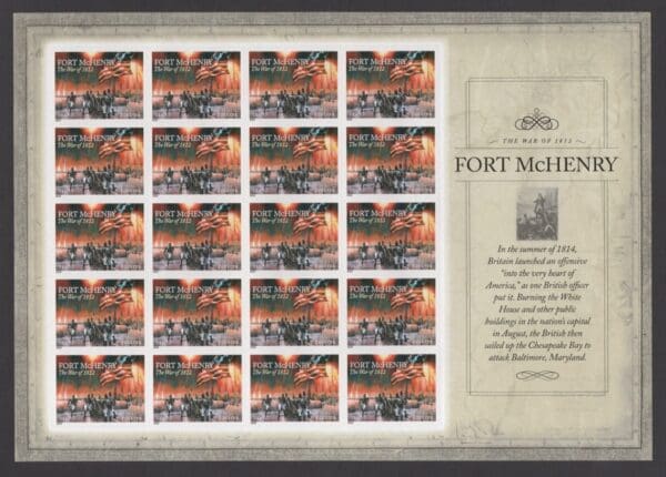 Scott# 4921 "WAR of 1812-FORT McHENRY" FULL SHEET (20) MNH