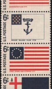 Scott# 1345-54 "HISTORIC FLAGS" ATTACHED STRIP (10) MNH