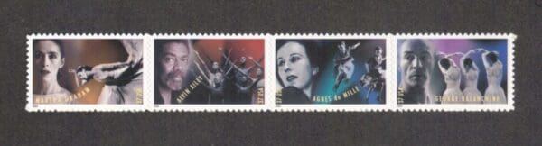 Scott# 3840-43 "AMERICAN CHOREOGRAPHERS" HORIZONTAL STRIP (4) MNH