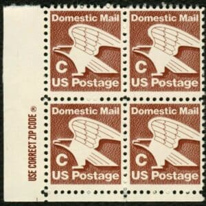 Scott# 1946 "C" RATE "EAGLE" ZIP BLOCK (4) MNH, NICELY CENTERED