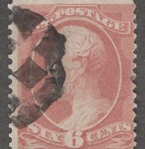 Scott# 208 "LINCOLN" USED WITH A CIRCULAR GEOMETRIC FANCY CANCEL