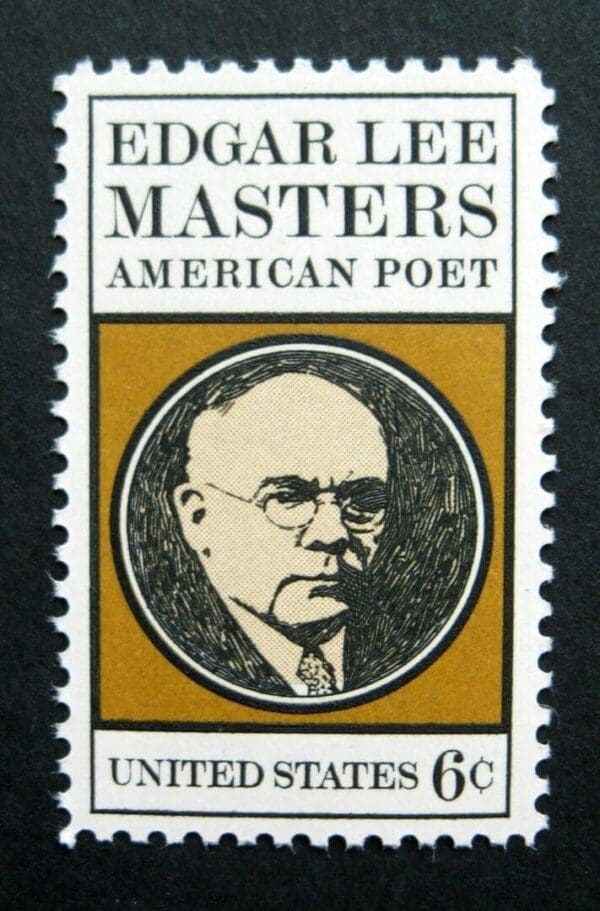 Scott# 1405 "EDGAR LEE MASTERS-POET" SINGLE, MNH, NICELY CENTERED