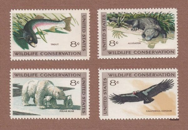 Scott# 1427-30 "WILDLIFE CONSERVATION" SINGLES SET (4) MNH