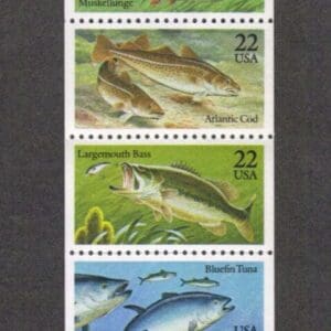 Alternative view of Scott# 2205-09 BK154 "FISH" UNEXPLODED BOOKLET (10) 2 X PANES (5)