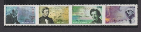 Scott# 4541-44 "AMERICAN SCIENTISTS" S/A STRIP(4) NICELY CENTERED