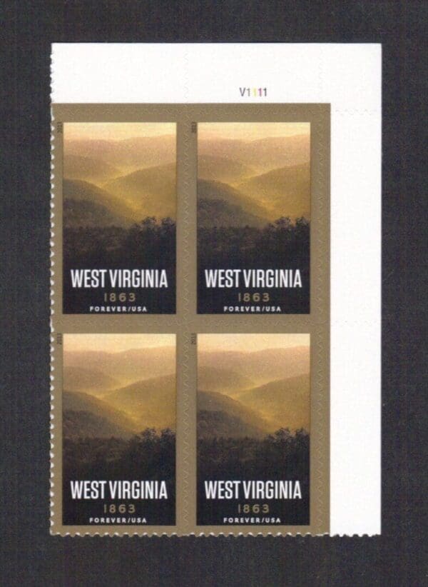 Scott# 4790 "WEST VIRGINIA STATEHOOD" S/A PLATE BLOCK (4) MNH