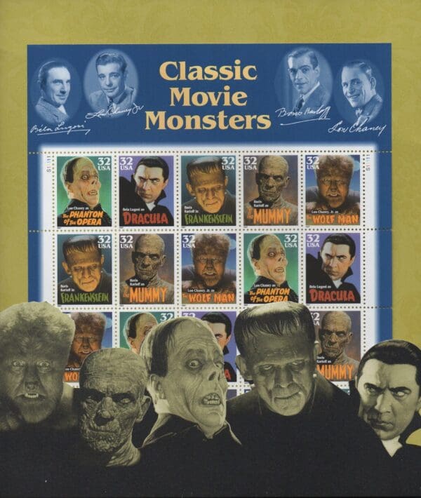 Scott# 3168-72 "CLASSIC MOVIE MONSTERS" SHEET (20) W/ USPS  FOLIO - Image 3