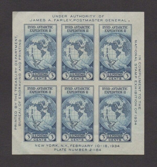 Scott# 735 "NATIONAL STAMP EXPOSITION" MINT SOUVENIR SHEET, NGAI