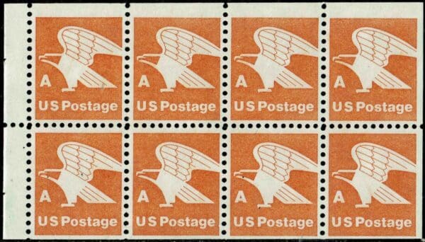 Scott 1736a "EAGLE A SERIES" BOOKLET PANE (8)MNH, NICELY CENTERED