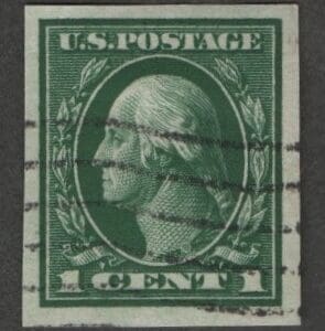 Scott# 408 "WASHINGTON" USED, FLAG CANCEL, VERY NICELY CENTERED
