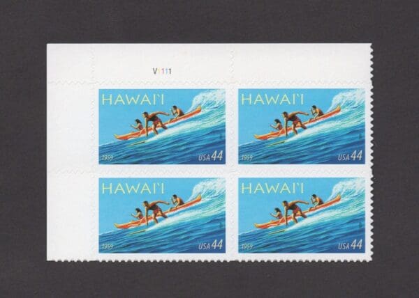 Scott# 4415 "HAWAII STATEHOOD - 50 YEARS" S/A PLATE BLOCK (4) MNH