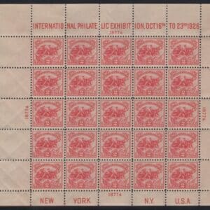Scott# 630 "WHITE PLAINS" SOUVENIR SHEET (25) MINT, PVLH, NICELY CENTERED