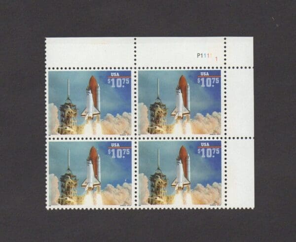 Scott# 2544A "SPACE SHUTTLE ENDEAVOR" PLATE BLOCK (4) MNH