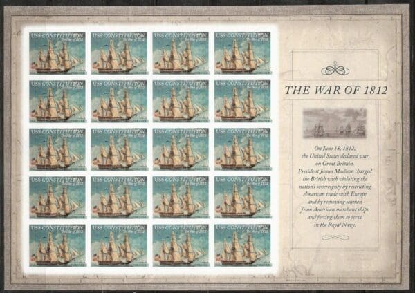 Scott# 4703 "WAR of 1812 - USS CONSTITUTION" S/A SHEET (20) MNH