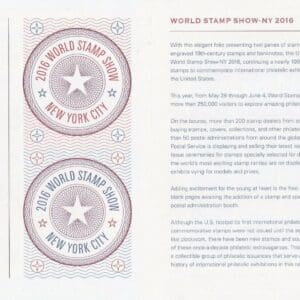Alternative view of Scott# 5062-63 "WORLD STAMP SHOW - NEW YORK" S/A  PANE (24) MNH