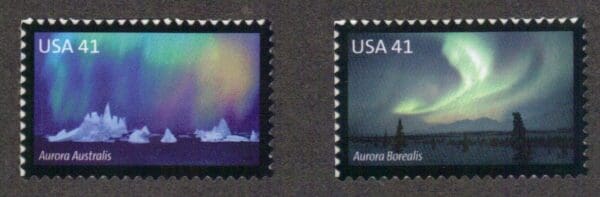 Scott# 4203-04 "POLAR LIGHTS" S/A SINGLES, MNH