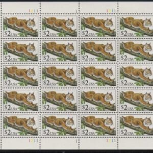 Scott# 2482 "BOBCAT" FULL SHEET (20) MNH, NICELY CENTERED