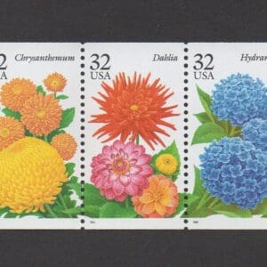 Scott# 2993-97 "FALL GARDEN FLOWERS" BOOKLET STRIP (5) MNH