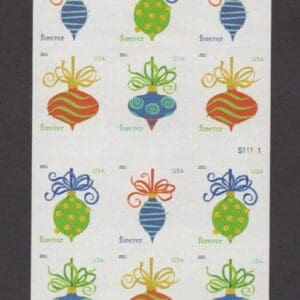 Scott# 4579-82B "HOLIDAY BAUBLES" ATM BOOKLET PANE (18) MNH
