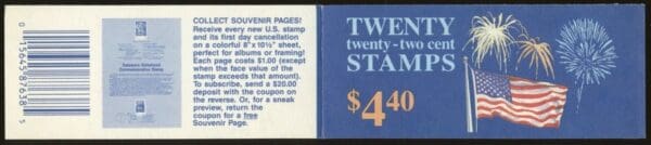 Scott# 2276a "FLAG and FIREWORKS" INTACT BOOKLET (20) MNH - Image 2