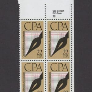 Scott# 2361 "CPA's - LEDGER & PEN" ZIP BLOCK (4) MNH