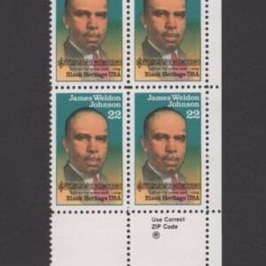 Scott# 2371 "JAMES W JOHNSON - AUTHOR" ZIP BLOCK (4) MNH