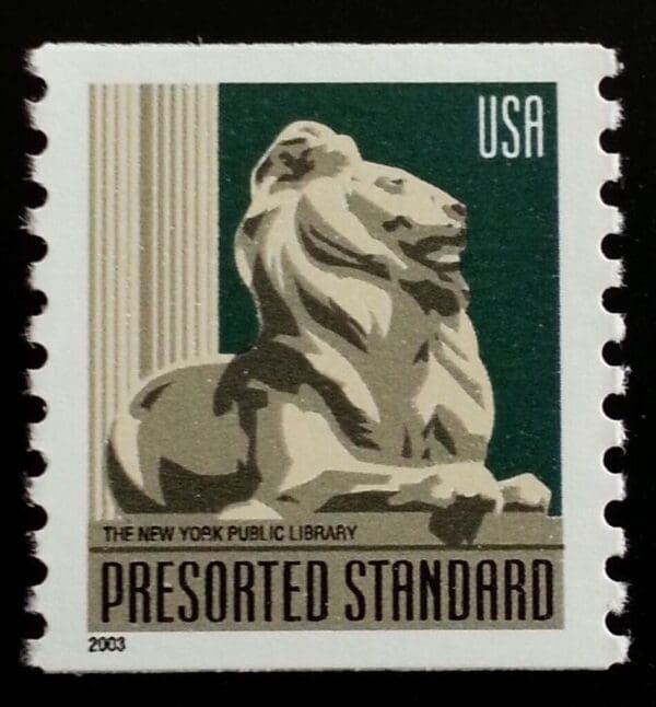 Scott# 3769 "LION STATUE" 2003 MNH COIL SINGLE, NICELY CENTERED