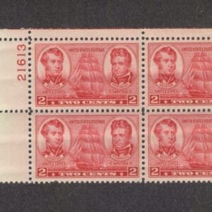 Scott# 791 "NAVY ISSUE: DECATUR & MacDONOUGH" PLATE BLOCK (4) MNH