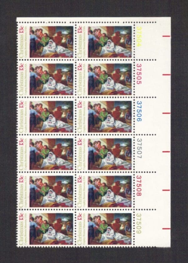 Scott# 1701 "CHRISTMAS-NATIVITY-J S COPELY" PLATE BLOCK (12) MNH