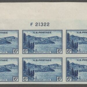 Scott# 761 "NAT'L PARKS" MNH IMPERF TOP PLATE BLOCK (6) P #21322