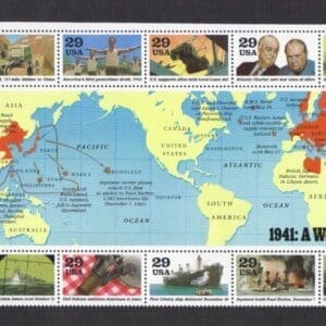 Scott# 2559 "WORLD WAR II - 1941 A WORLD AT WAR" SHEET (10) MNH