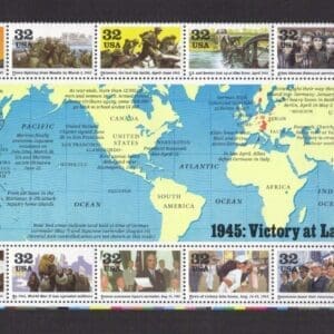 Scott# 2981 "WORLD WAR II-1945 SOUVENIR SHEET + SINGLES SET (20) MNH