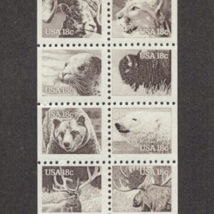Scott# 1880-89 "WILDLIFE" BOOKLET PANE (10) W/PLATE # MNH
