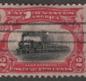 Scott# 295 "PAN AMERICAN" USED, BAR GRID CANCEL, NICELY CENTERED