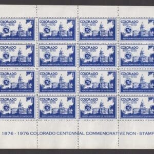 COLORADO STATE 100th ANNIVERSARY CINDERELLA SHEET (16) NGAI