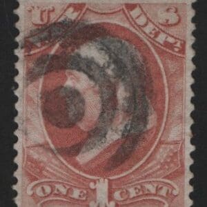 Scott# O114 WAR DEPT "FRANKLIN" USED WITH A BULLSEYE CANCEL
